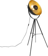 QAZQA magnax - Industriele Tripod/driepoot tafellamp - 1 lichts - H 158 cm - Zwart - Industrieel -  Woonkamer | Slaapkamer