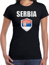 Servie landen t-shirt zwart dames - Servische landen shirt / kleding - EK / WK / Olympische spelen Serbia outfit L