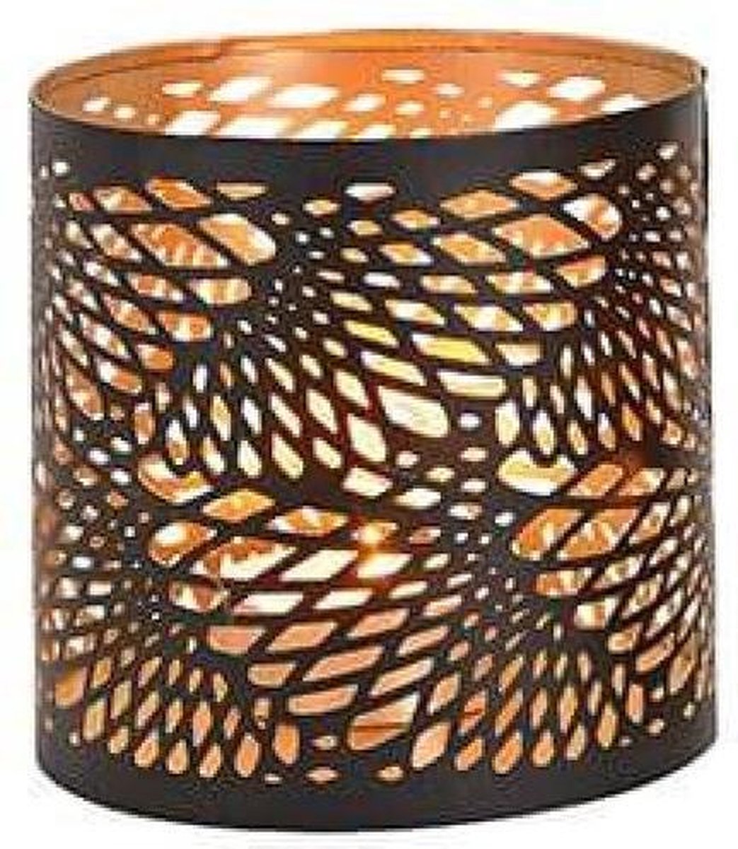 Oriëntaalse metalen theelichthouders - Set 3 stuks - Tafel Decoratie - Metaal - Zwart