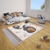 Kindervloerkleed olifant Happy - grijs/geel 120x170 cm