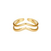 Ring Double Wave | Goud