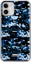 iPhone 12 Mini Hoesje Transparant TPU Case - Navy Camouflage #ffffff