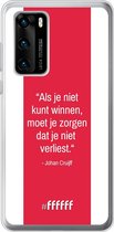 Huawei P40 Hoesje Transparant TPU Case - AFC Ajax Quote Johan Cruijff #ffffff