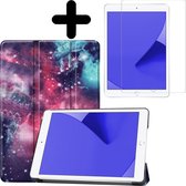 Hoes Geschikt voor iPad 10.2 2019 Hoes Luxe Hoesje Book Case Met Screenprotector - Hoesje Geschikt voor iPad 7 Hoes Cover - Galaxy