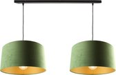 Olucia Sharony - Hanglamp - Goud/Groen - E27