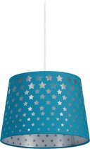Relaxdays kinderlamp sterren - hanglamp ster - pendellamp kinderkamer - rond - E27 fitting - blauw
