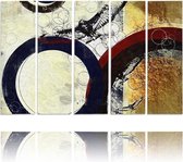 Schilderij , Vogel met donkere ringen ,4 maten , 5 luik , multikleur , wanddecoratie , Premium print , XXL