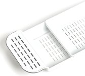 Uitschuifbaar badrekje wit 55 tot 78,4 cm - Zeller - Huishouding - Badkameraccessoires/benodigdheden - Badrekken/badplanken uitschuifbaar