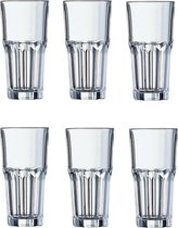 6x Longdrinkglazen 310 ml - 31 cl - Longdrink glazen - Water/sap/koffie/thee glazen - Longdrink glazen van glas