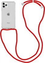 Apple iPhone 12 Pro Max Hoesje Back Cover met Koord Rood