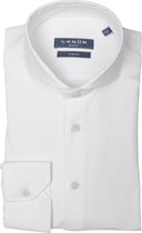 Ledub Business hemd lange mouw Wit Overhemd met Stretch Slimfit 0139538/910000