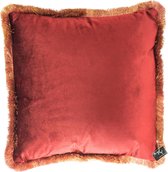 Sierkussen - Kussen Velvet Rood - stof - 45x45x5cm