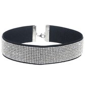 Trendy choker met heldere strass steentjes
