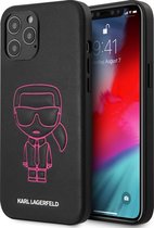 Roze hoesje van Karl Lagerfeld - Backcover - iPhone 12 Pro Max - Embossed