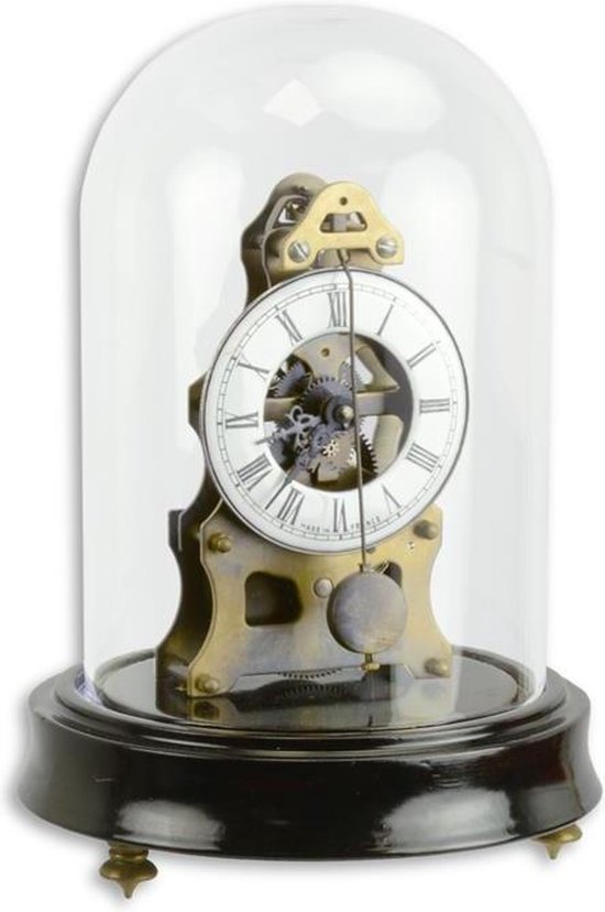 Klok stopkolk - Prachtige mechanische tafelklok - Glazen bol - 18,7 cm hoog  | bol.com