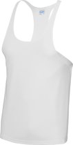 Wit sport/fitness shirt/tanktop voor heren - Sportkleding - Fitness shirt/hemd - Bodybuilder/gewichtheffers tanktops/haltertops - Sportshirts XL