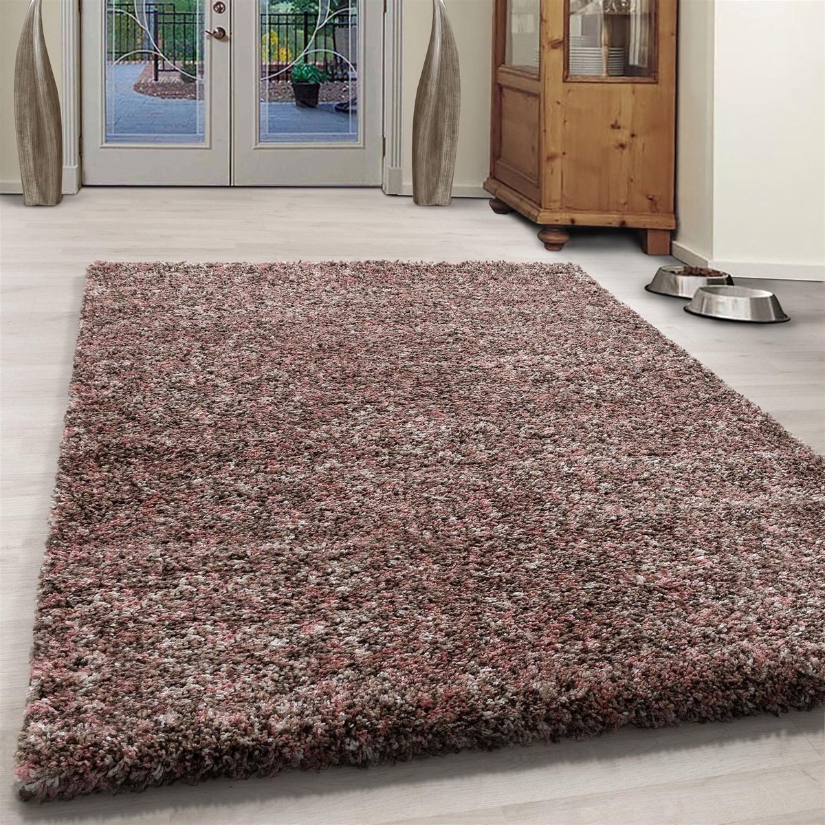 flycarpets Lorium Vloerkleed - 80x150 cm - Roze/Beige/Mocca - Hoogpolig