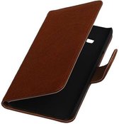 Wicked Narwal | Echt leder bookstyle / book case/ wallet case Hoes voor Samsung Z1 Z130H Bruin