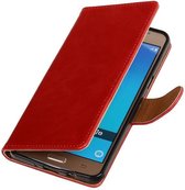 Wicked Narwal | Premium PU Leder bookstyle / book case/ wallet case voor Samsung Galaxy J7 (2016) J710F Rood
