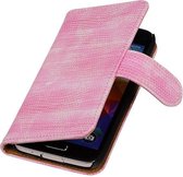 Wicked Narwal | Lizard bookstyle / book case/ wallet case Hoes voor Samsung Galaxy S5 mini G800F Roze