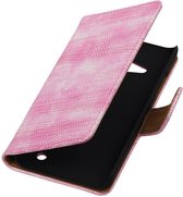 Wicked Narwal | Lizard bookstyle / book case/ wallet case Hoes voor Microsoft Microsoft Lumia 550 Roze