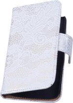 Wicked Narwal | Lace bookstyle / book case/ wallet case Hoes voor sony Xperia E3 D2203 Wit