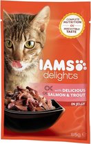 Iams Delights Salmon and Trout - Chat Adulte - Alimentation humide - 24 x 85 gr