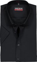 MARVELIS body fit overhemd - korte mouwen - zwart - Strijkvriendelijk - Boordmaat: 40