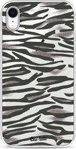 Casetastic Apple iPhone XR Hoesje - Softcover Hoesje met Design - Zebra Army Print