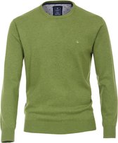 Redmond heren trui katoen - O-hals - groen melange -  Maat: XL