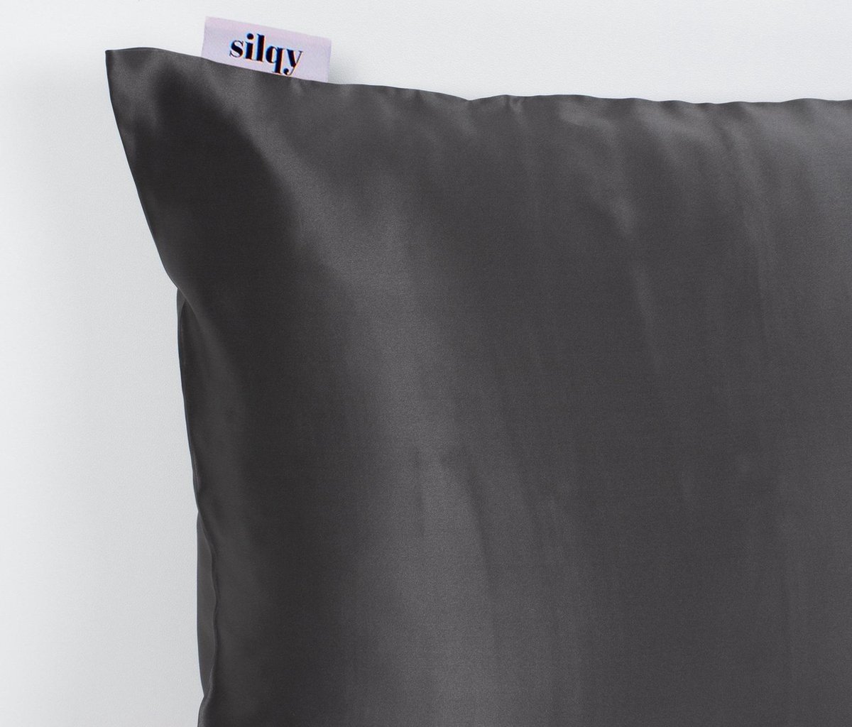 Silqy - Kussensloop Silk - Zijde - 60x70cm cm - Antraciet