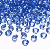 100x Hobby/decoratie kobaltblauwe diamantjes/steentjes 12 mm/1,2 cm - Kleine kunststof edelstenen kobaltblauw - Hobbymateriaal - DIY knutselen - Feestversiering/feestdecoratie plastic tafelde