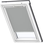 VELUX Store à enrouleur occultant d'origine (DKL) pour fenêtres de toit VELUX, cadre blanc, PK04, gris