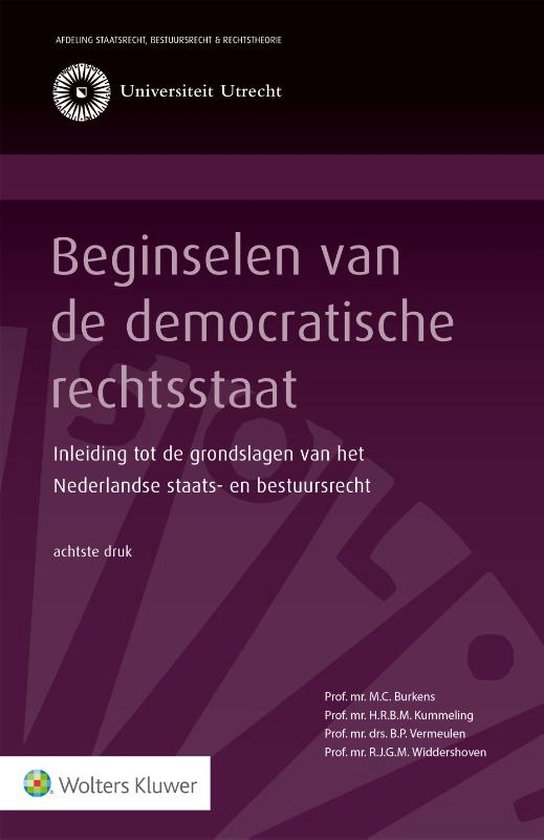 Boek cover Beginselen van de democratische rechtsstaat van M.C. Burkens (Paperback)