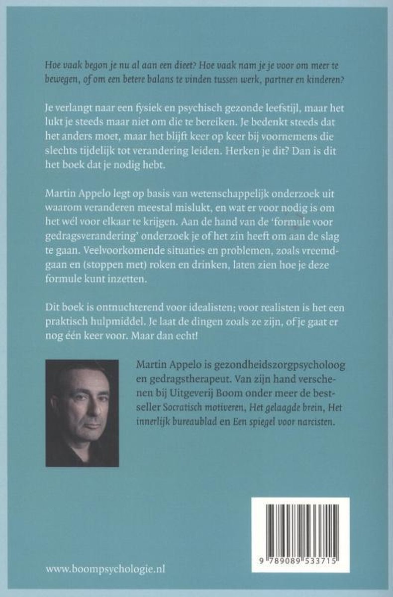 Rug van "Waarom veranderen (meestal) mislukt" door Martin Appelo. Foto van de auteur Martin Appelo.