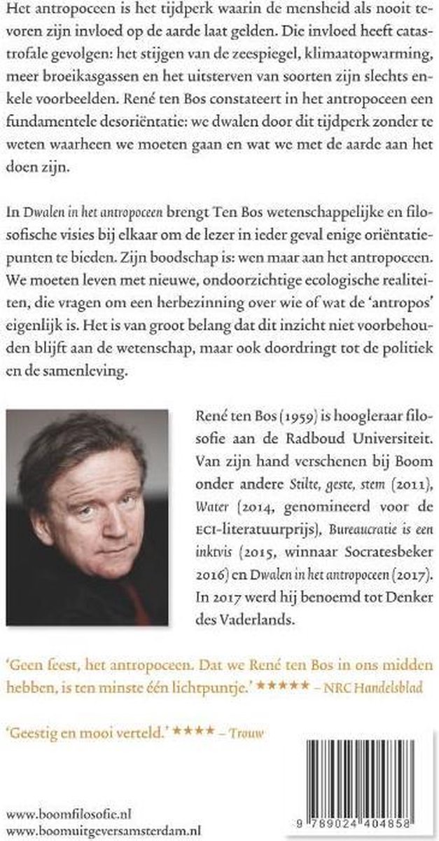 Dwalen in het Antropoceen - back cover