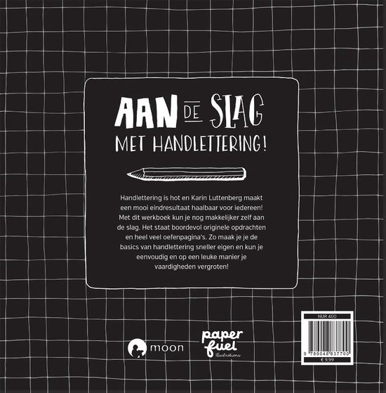 Boekomslag van "Aan de slag met handlettering!" met een potloodillustratie.