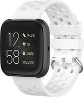 Bandje Voor Fitbit Versa Sport Point Band - Wit - Maat: ML - Horlogebandje, Armband