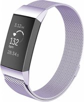 Charge 3 & 4 milanese band - lavendel - Geschikt voor Fitbit