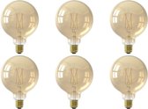 CALEX - LED Lamp 6 Pack - Globe - Smart LED G125 - E27 Fitting - Dimbaar - 7W - Aanpasbare Kleur CCT - Goud - BES LED