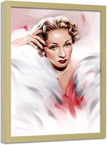 Foto in frame , Marlene Dietrich , 70x100cm , multikleur , Premium print