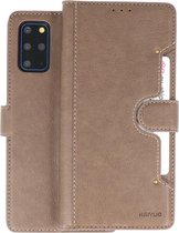 KAIYUE - Luxe Portemonnee Hoesje - Pasjeshouder Telefoonhoesje - Wallet Case - Geschikt voor Samsung Galaxy S20 Plus - Grijs