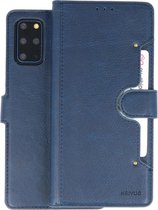 KAIYUE - Luxe Portemonnee Hoesje - Pasjeshouder Telefoonhoesje - Wallet Case - Geschikt voor Samsung Galaxy S20 Plus - Navy