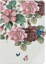 GadgetBay Wallet Portemonnee Hoes Case Kunstleer Bloemen Natuur voor iPad Pro 10.5 inch iPad Air 3 10.5 inch iPad 10.2 inch - Roze