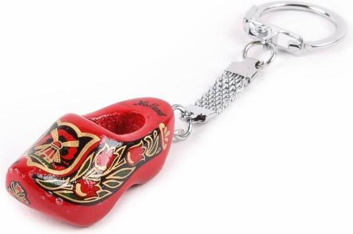 Sleutelhanger Klomp Enkel Rood/goud Holland 4 Cm - Souvenir