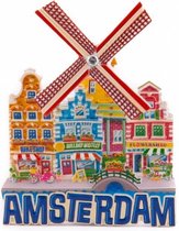 Magneet Polystone Molen Blauw Amsterdam - Souvenir