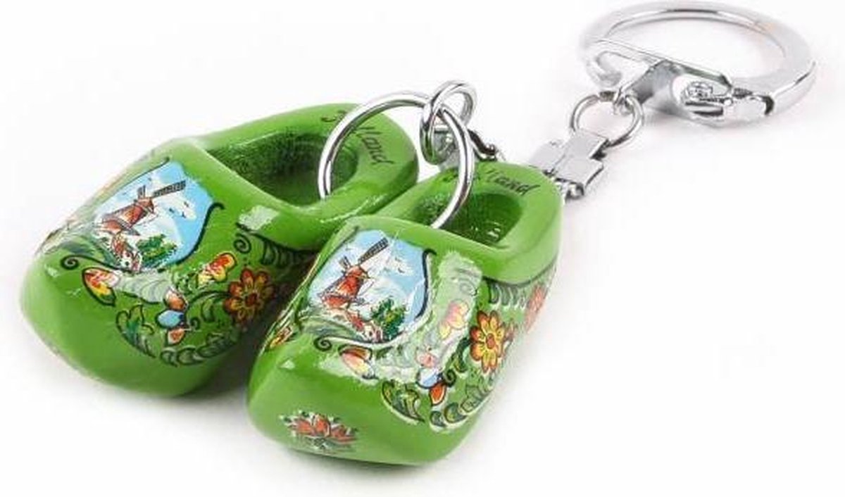Sleutelhanger Klomp Dubbel Holland Groen 4 Cm - Souvenir