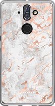 Nokia 8 Sirocco Hoesje Transparant TPU Case - Peachy Marble #ffffff