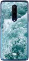 OnePlus 7 Pro Hoesje Transparant TPU Case - Whitecap Waves #ffffff