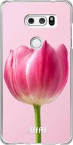 LG V30 (2017) Hoesje Transparant TPU Case - Pink Tulip #ffffff